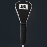 Large Bold Outlined Black Monogram, Black Golf Hea Golf Head Cover<br><div class="desc">Personalise this cool large Bold Outlined Black Monogram on black background. Click “Customise” to change colours and type styles.</div>