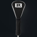 Large Bold Outlined Black Monogram, Black Golf Hea Head Cover<br><div class="desc">Personalise this cool large Bold Outlined Black Monogram on black background. Click “Customise” to change colours and type styles.</div>