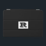 Large Bold Outlined Black Monogram, Black iPad Mini Cover<br><div class="desc">Personalise this cool large Bold Outlined Black Monogram on black background. Click “Customise” to change colours and type styles.</div>