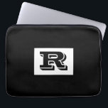Large Bold Outlined Black Monogram, Black Laptop Sleeve<br><div class="desc">Cool large Bold Outlined Black Monogram on Black background. Click “Customise” to change colours and type styles.</div>