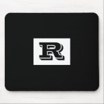 Large Bold Outlined Black Monogram, Black Mouse Pad<br><div class="desc">Personalise this cool large Bold Outlined Black Monogram on black background. Click “Customise” to change colours and type styles.</div>