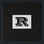 Large Bold Outlined Black Monogram, Black Trivet<br><div class="desc">Personalise this cool large Bold Outlined Black Monogram on black background. Click “Customise” to change colours and type styles.</div>
