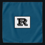 Large Bold Outlined Black Monogram, Ocean Blue Bandana<br><div class="desc">Personalise this cool large Bold Outlined Black Monogram on Ocean Blue background. Click “Customise” to change colours and type styles.</div>