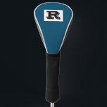 Large Bold Outlined Black Monogram, Ocean Blue Gol Golf Head Cover<br><div class="desc">Personalise this cool large Bold Outlined Black Monogram on ocean blue background. Click “Customise” to change colours and type styles.</div>