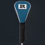 Large Bold Outlined Black Monogram, Ocean Blue Gol Golf Head Cover<br><div class="desc">Personalise this cool large Bold Outlined Black Monogram on ocean blue background. Click “Customise” to change colours and type styles.</div>