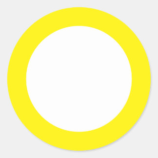 Large Borders - Yellow Alert Classic Round Sticker