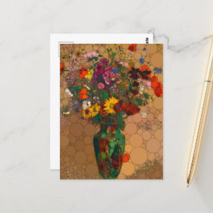 Large Bouquet of Wild Flowers - After Odilon Redon Postcard