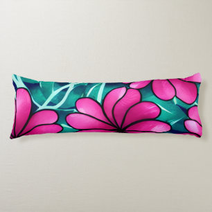 Large Bright Pink Flower Pattern Body Cushion