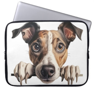 LARGE BRINDLE GREYHOUND PUPPY DOG LAPTOP SLEEVE