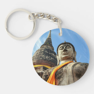 Large Buddha in Ayutthaya, Thailand Key Ring