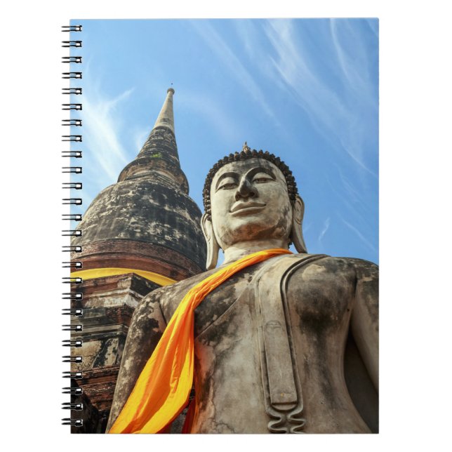 Large Buddha in Ayutthaya, Thailand Notebook (Front)
