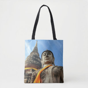 Large Buddha in Ayutthaya, Thailand Tote Bag