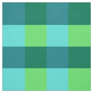Large Buffalo Check, aqua, teal, and lime green Fabric