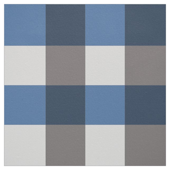 Large Buffalo Check, grey / grey and blue Fabric (Swatch)