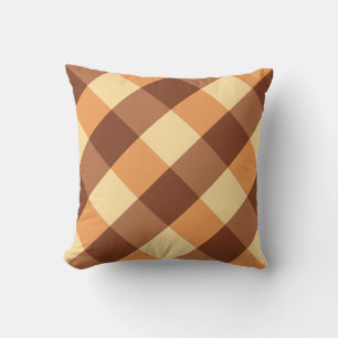 Large Buffalo Check, light brown and golden yellow Cushion