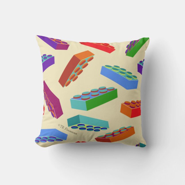 Large building block toys pillow (Front)