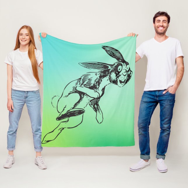 Large Bunny Jack Rabbit  Fleece Blanket (In Situ)