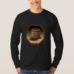 Large Burlap Bag With Label For Halfhyde Coffee Co T-Shirt