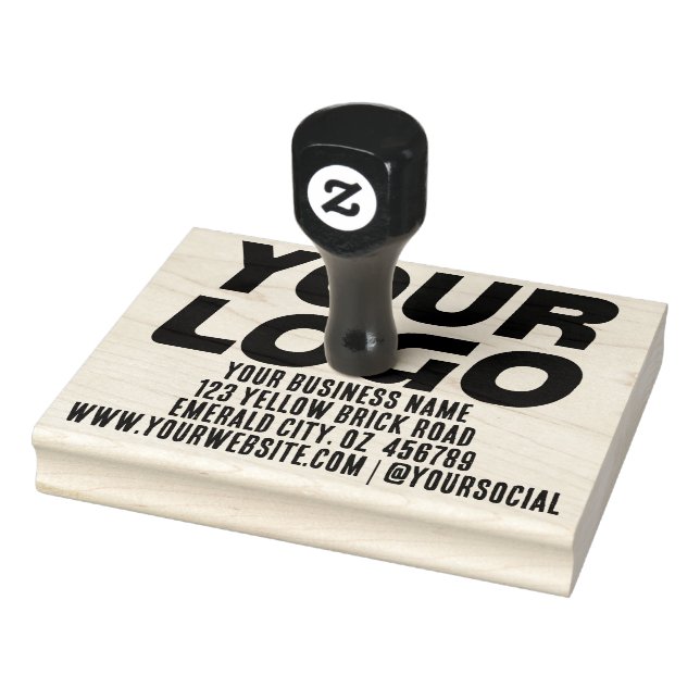 Large Business Logo Bold Return Address Rubber Stamp (Stamp)