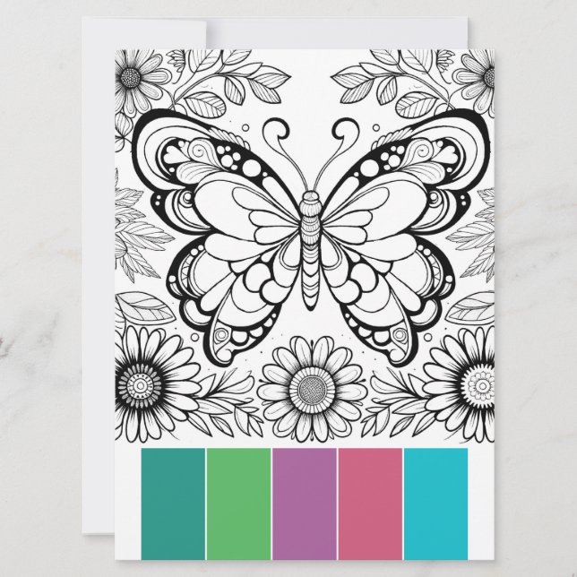 Large Butterfly Colouring Cards Relaxation Tools (Front)