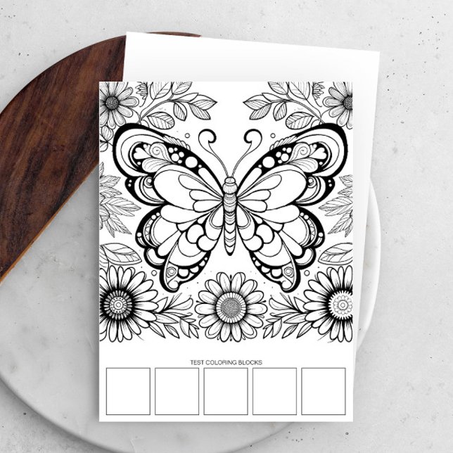 Large Butterfly Colouring Cards Relaxation Tools (Coloring pages for girls unique butterfly line art and flowers card stock by Victoria Grigaliunas)
