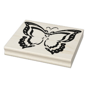Large Butterfly Rubber Stamp