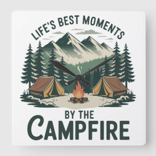 Large Campfire Moments Wall Clock