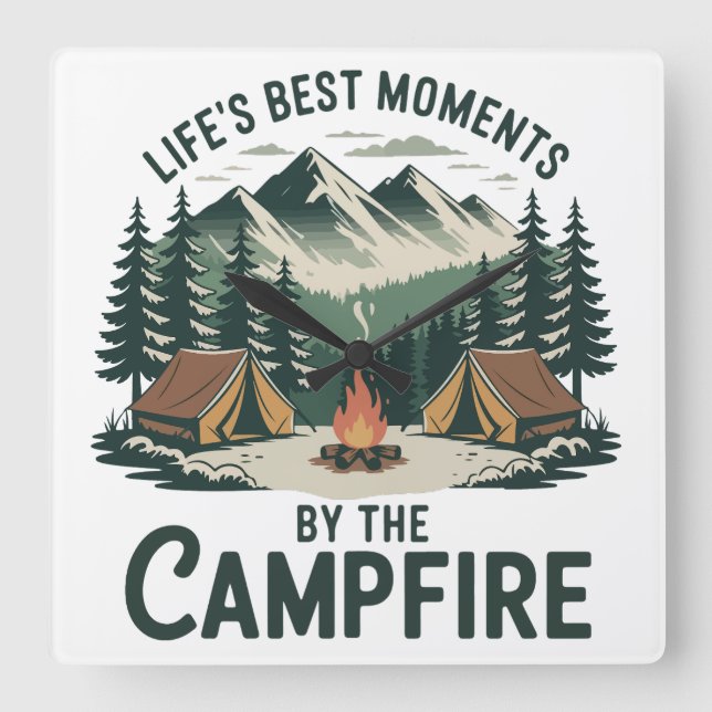Large Campfire Moments Wall Clock (Front)