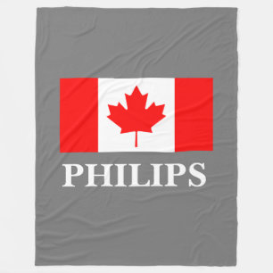 Large Canadian flag custom colour fleece blanket