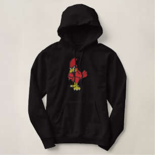 Large Cardinal Embroidered Hoodie