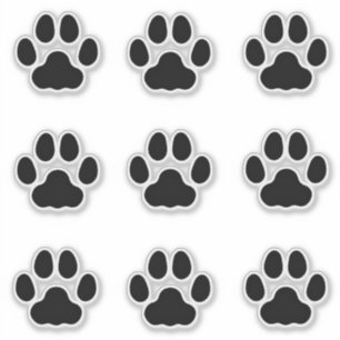 Large Cat Paw Prints Black Animal Tracks Decals