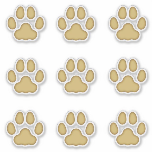 Large Cat Paw Prints Tan Animal Tracks Decals (Front)