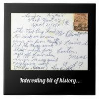 Large Ceramic Tile Vintage Postcard Vietnam Hist!