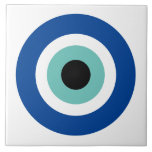Large ceramic tile with Evil Eye Blue Mati symbol<br><div class="desc">Large ceramic tile with Evil Eye Blue Mati symbol. Blue mati Greek / Turkish symbol for protection and good luck.</div>