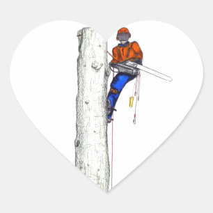 Large chainsaw needed.Arborist Tree surgeon Heart Sticker