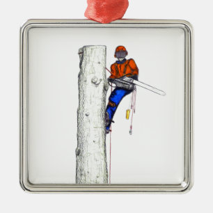 Large chainsaw needed.Arborist Tree surgeon Metal Ornament