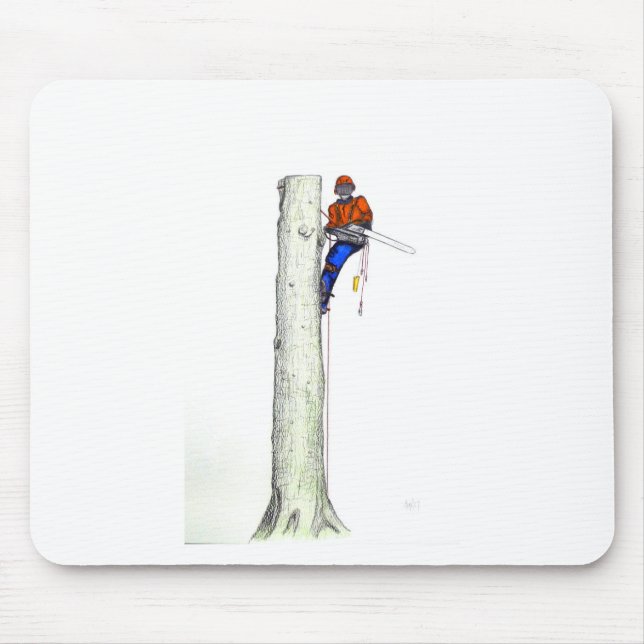 Large chainsaw needed.Arborist Tree surgeon Mouse Pad (Front)