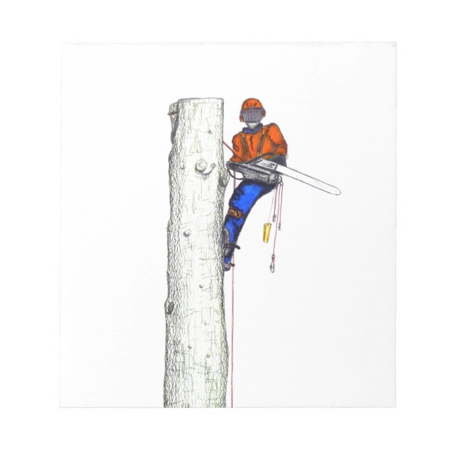 Large chainsaw needed.Arborist Tree surgeon Notepad (Front)