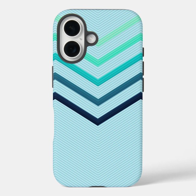 Large Chevron Stripes on Pale Blue Phone Cover (Back)
