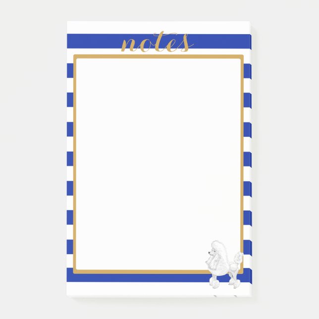 Large Chic Poodle Post It Notes (Front)