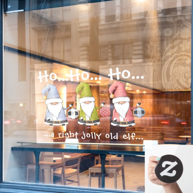 Large Christmas Elves/Gnomes with Ornaments (Cafe Window)