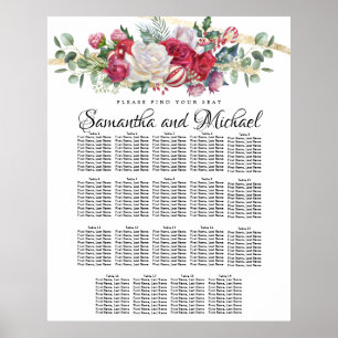 Large Christmas Greenery 19-Table Seating Chart