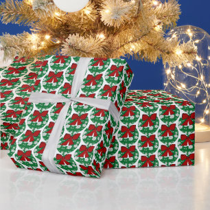 Large Christmas wreath wrapping paper