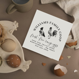 Large Classic Hen Egg Carton Return Address Phone Rubber Stamp