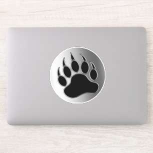 Large Classic Silver Bear Paw Sticker