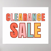 Large Clearance Sale Sign, Retail Store Sale