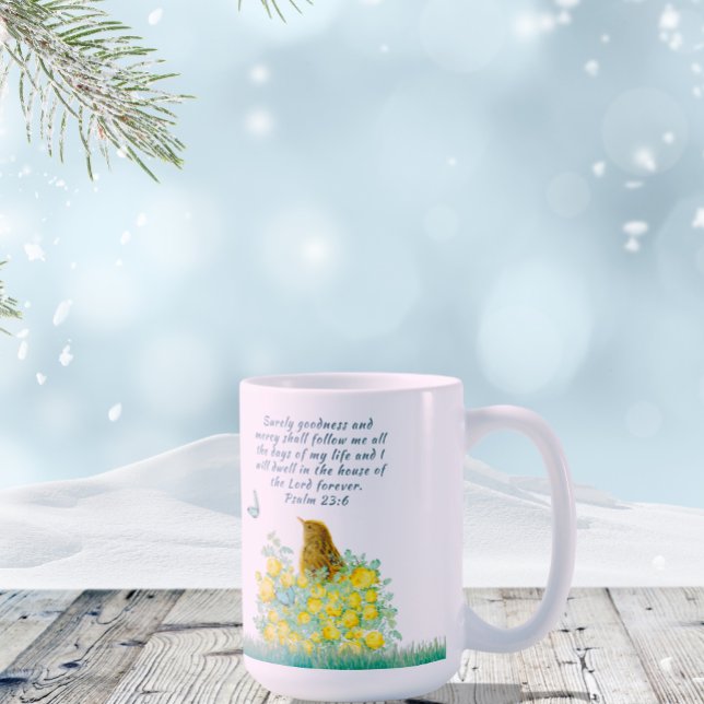 Large coffee mug with bible verse- yellow flowers  (Creator Uploaded)
