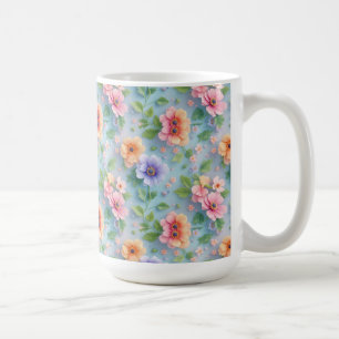 Large Colorful Paper Flowers Coffee Mug