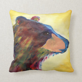 Large Colourful Abstract Bear Art Cushion