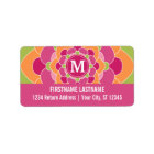 Large Colourful Flower Design with Monogram